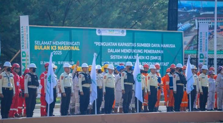 Peringati Bulan K3 Nasional 2025, Sembilan Perusahaan Industri se-Sulteng Ikut Apel Akbar di Kawasan IMIP