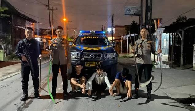 Polrestabes Medan Intensifkan Patroli Presisi, Tiga Pelaku Tawuran Dini Hari Diamankan