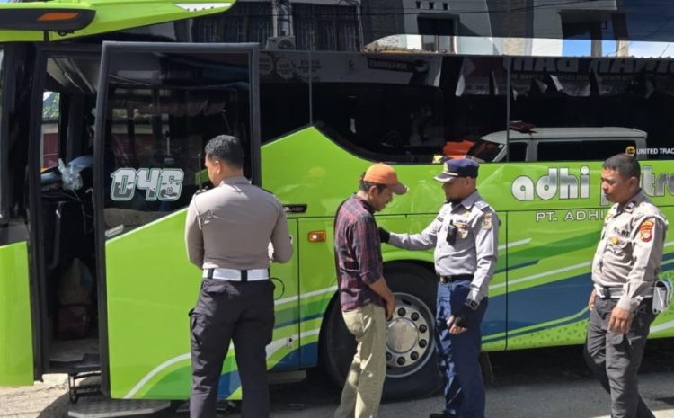  Jelang libur Nataru, Polres Morowali Utara Tes Urine Sopir Bus Antar Kota 