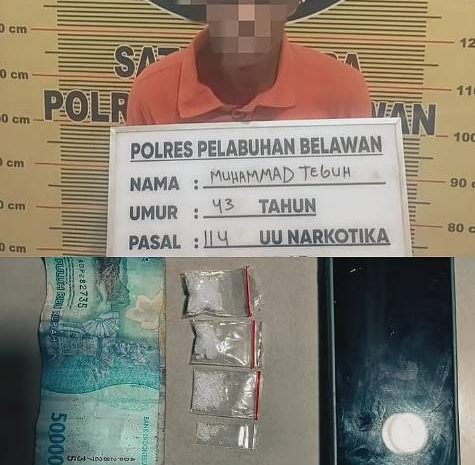  Polres Pelabuhan Belawan Tangkap Pengedar Narkoba di Desa Klumpang Kebun 