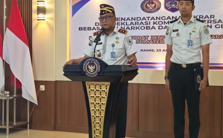  Kakanwil Ditjenpas Sumut Gelorakan Perubahan dari Hal Yang Kecil:Ikrar Bebas  Narkoba dan Handphone 