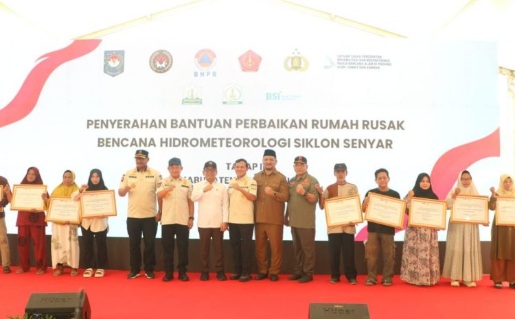  Aceh Tamiang Terima Bantuan Stimulan 5.947 KK untuk Perbaikan Rumah Tahap II