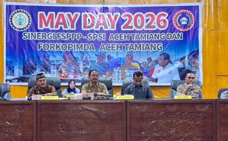  Ketua DPRK Aceh Tamiang Fadlon, S,H., Hadiri Rapat Dengar Pendapat Bersama Forkopimda, FSPPP dan SPSI pada Peringatan May Day 2026