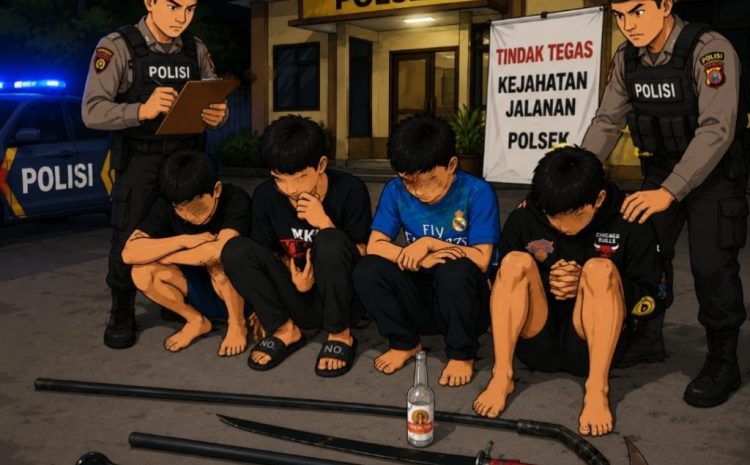  Gencar Patroli 3C, Polresta Deli Serdang Amankan 4 Remaja Diduga Hendak Tawuran