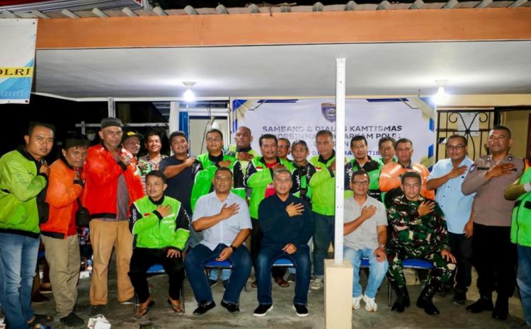 Baharkam Polri “Ngopi Kamtibmas” Bareng Masyarakat dan Komunitas Ojek Online di Kota Medan