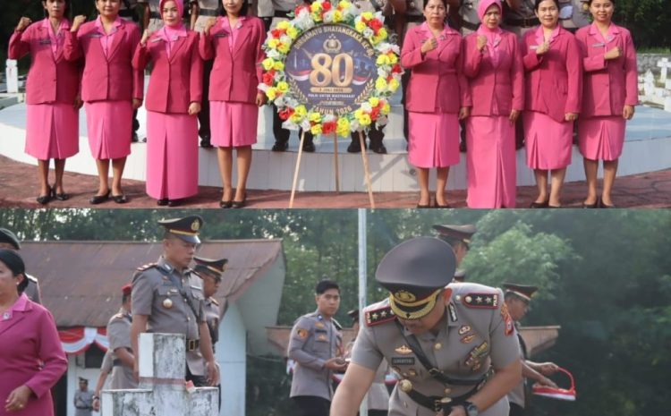 Sambut Hari Bhayangkara ke-80, Polres Toraja Utara Ziarah Rombongan dan Tabur Bunga di Makam Pahlawan 