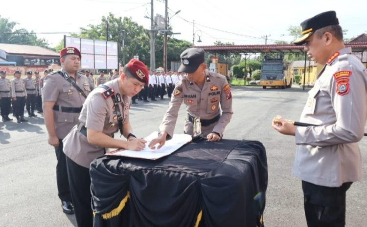 Kapolresta Deli Serdang Pimpin Serah Terima Jabatan Kasat Reskrim dan Dua Kapolsek Jajaran