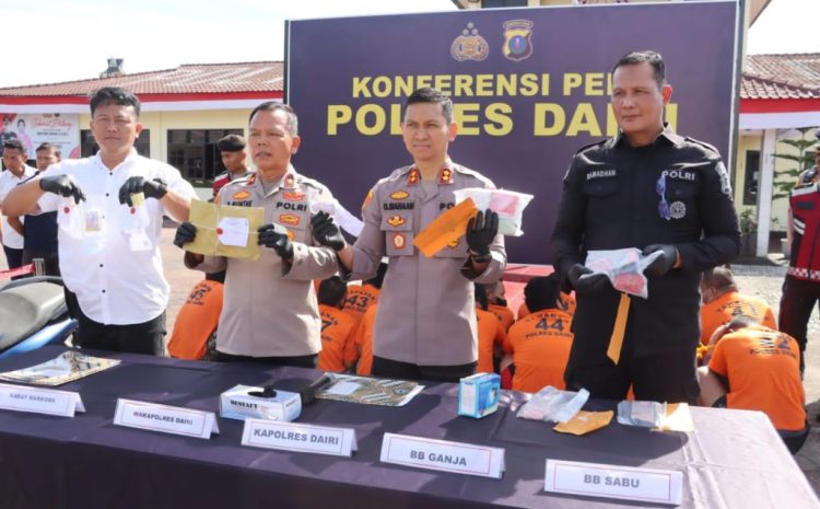 Polres Dairi Berhasil Ungkap 29 Kasus Narkoba Ringkus 38 Tersangka Periode April sd Juni 2026
