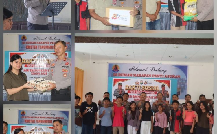Perkuat Kepedulian dan Semangat Hari Bhayangkara Ke-80, Polres Toraja Utara Gelar Bakti Sosial di Panti Asuhan Tangmentoe