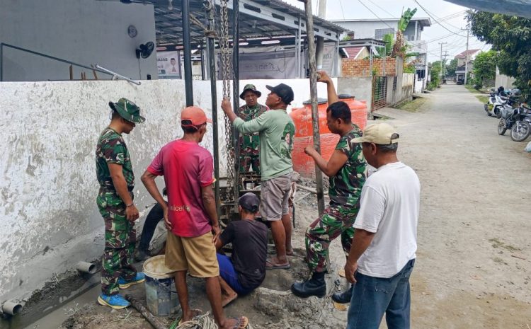  Memasuki Hari Ketujuh, Satgas TMMD Ke-129 Kodim 0418/Palembang Lanjutkan Pembuatan Sumur Bor Rumah Tahfidz Quran