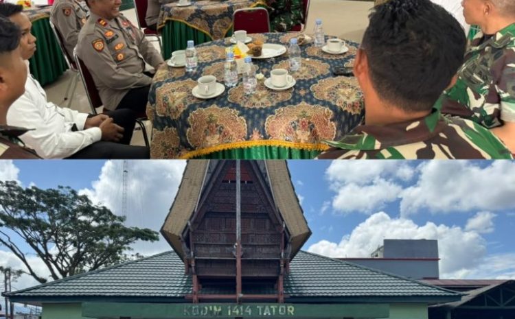 Perkuat Sinergi Lintas Institusi,Kapolres Toraja Utara dan Kapolres Tana Toraja Gelar Silaturahmi ke Kodim 1414/Tator