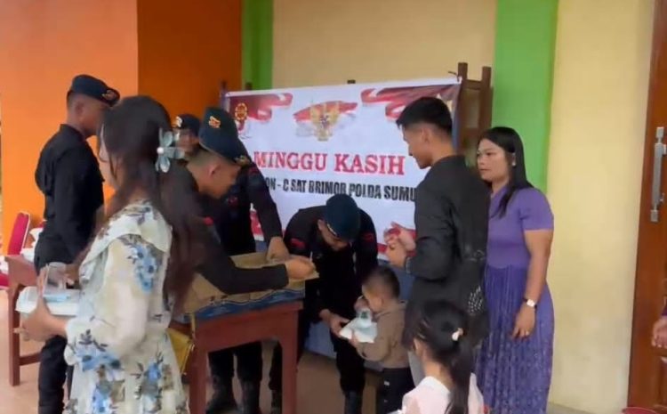  Wujud Kepedulian Brimob kepada Sesama, Personel Kompi-2 Yon-C Sat Brimob Polda Sumut Gelar Minggu Kasih di Angkola Timur