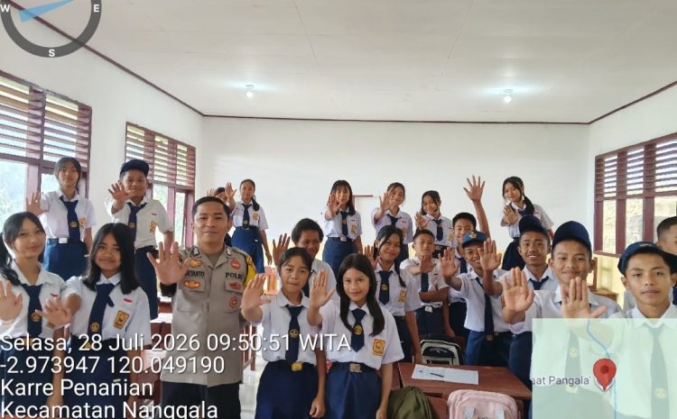 Bentengi Generasi Muda dari Bahaya Narkoba, Bhabinkamtibmas Polsek Tondon Nanggala Gelar Sosialisasi di SMPN 3 Satap Nanggala