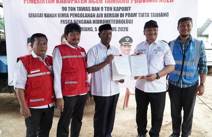  Bupati Aceh Tamiang Apresiasi Dukungan PMI,Bantuan 180 Ton Bahan Kimia Percepat Pemulihan Layanan Air Bersih