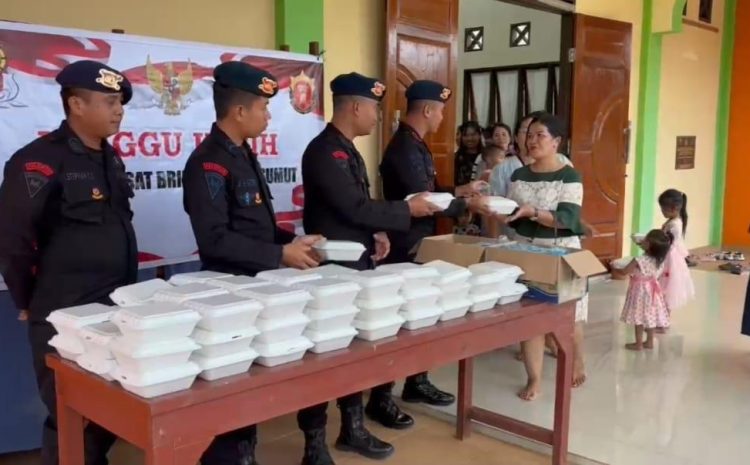  Wujud Nyata Minggu Kasih Brimob, Kepedulian Personel Kompi-2 Batalyon-C kepada Masyarakat