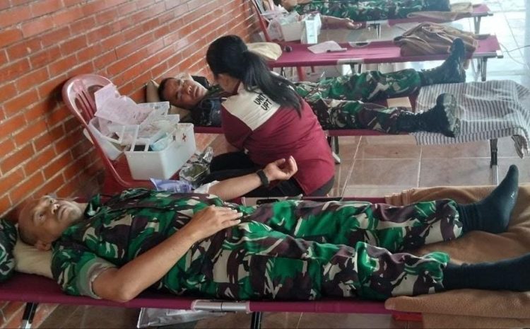  Personil Kodim 1414/Tator Melaksanakan Donor Darah Dalam Rangka HUT RI Ke-81 Tahun
