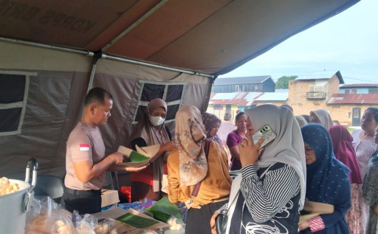  Brimob Polda Sumut Dirikan Dapur Lapangan, 500 Porsi Makanan Dibagikan untuk Warga Terdampak Puting Beliung