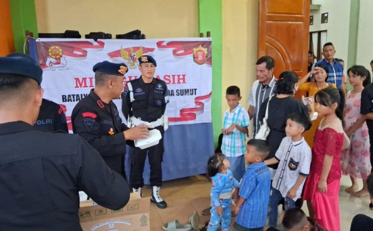  Brimob Sumut Berbagi Kebahagiaan di Minggu Kasih dan Pererat Kedekatan Dengan Masyarakat