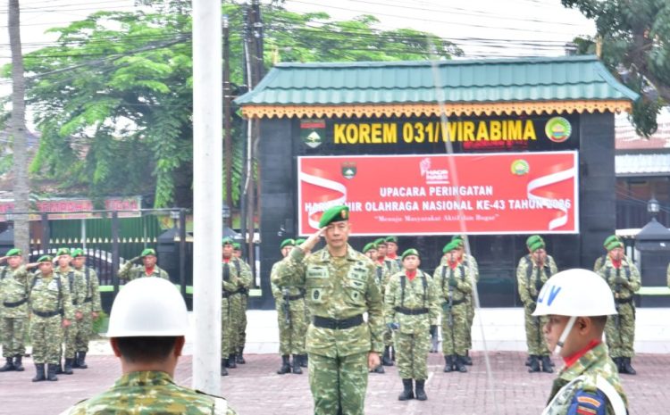  Peringatan Haornas ke-43,Korem 031/WB Teguhkan Komitmen Membangun Generasi Sehat dan Berkarakter
