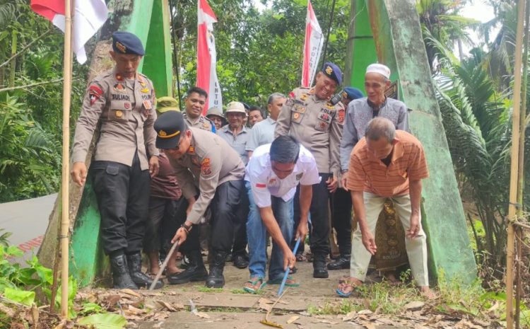 Wujud Nyata Pengabdian Untuk Masyarakat, Brimob Sumut Revitalisasi Jembatan Rambin Sibong Bong