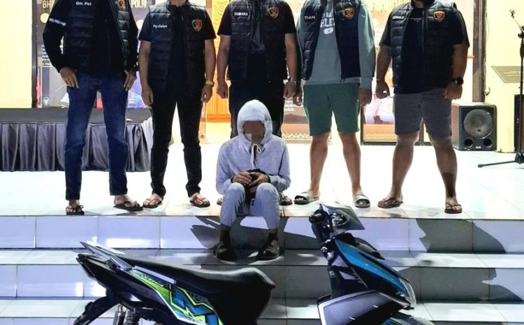  Nekat Curi Motor Teman Saat Tidur,Pemuda Berinisail DBT Diamankan Tim URC Polres Toraja Utara