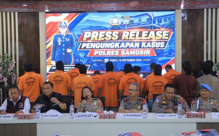  Polres Samosir Ungkap Kasus, dari Narkotika hingga Pembalakan Liar dan Pemerasan