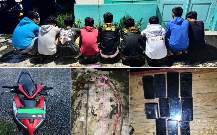  Tim Libas Polres Binjai Gagalkan Rencana Tawuran, 9 Remaja beserta Senjata Tajam  Diamankan 