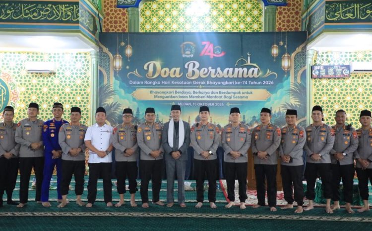  Perkuat Iman dan Keteladanan, Dansat Brimob dan Bhayangkari Ikuti Doa Bersama HKGB ke-74 di Mapolda Sumut