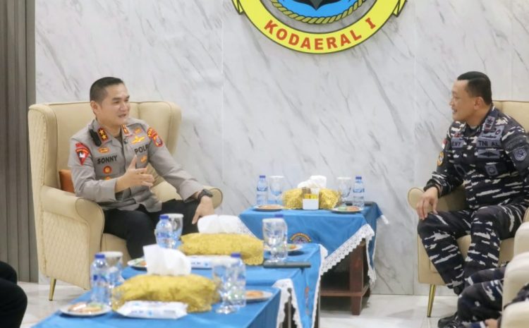  Kapolda Sumut Sambangi Kodaeral I Belawan, Kolaborasi Jaga Kondusifitas Wilayah