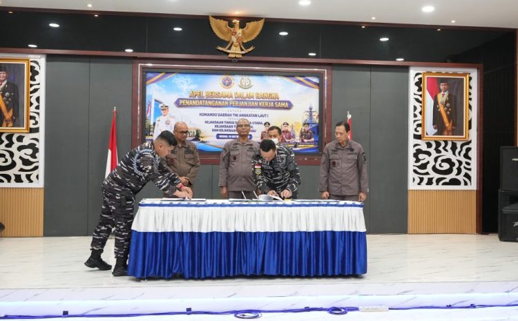  Kejati Sumut, Aceh dan Kejati Riau Tandatangani Perjanjian Kerjasama Dengan TNI Angkatan Laut