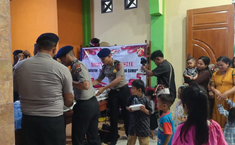  Brimob Sumut Hadir, Berbagi Makanan Gratis dan Pererat Kepedulian dengan Masyarakat di Angkola Timur