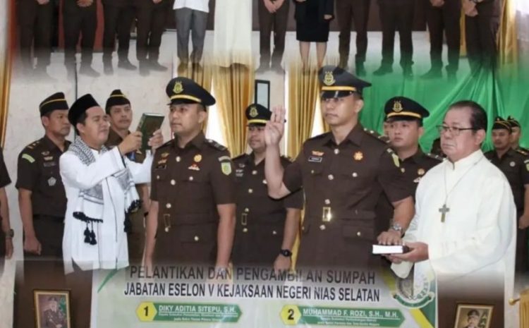 Kajari Nias Selatan Imam Fauzi Lantik Delapan Pejabat Eselon V