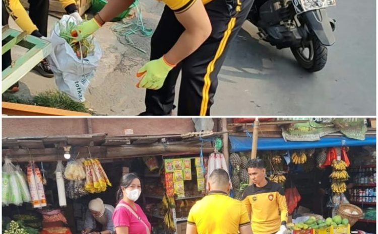  Green Policing, Polres Toraja Utara Gotong Royong Bersihkan Pasar Pagi Rantepao
