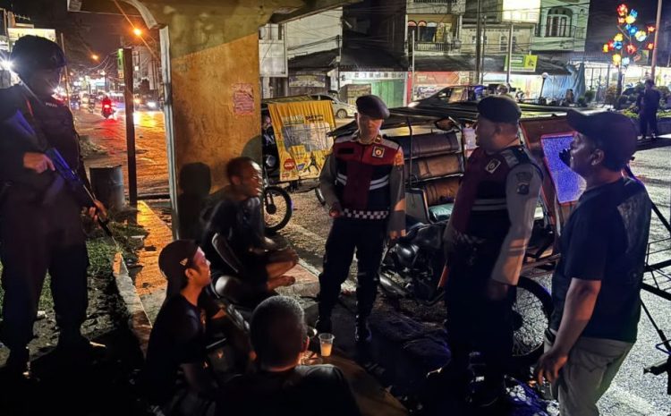  Brimob Sumut Bersama Polres Tebing Tinggi Intensifkan Patroli Malam, Antisipasi Tawuran dan Geng Motor